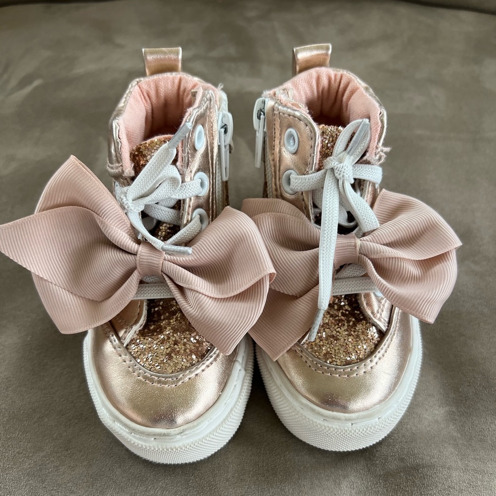 JoJo rose gold high tops
